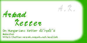 arpad ketter business card